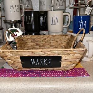Rae Dunn MASKS wicker basket